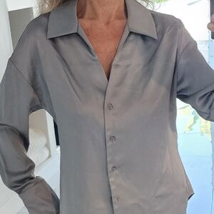 Pleione Men's Casual Gray Button Down Shirt